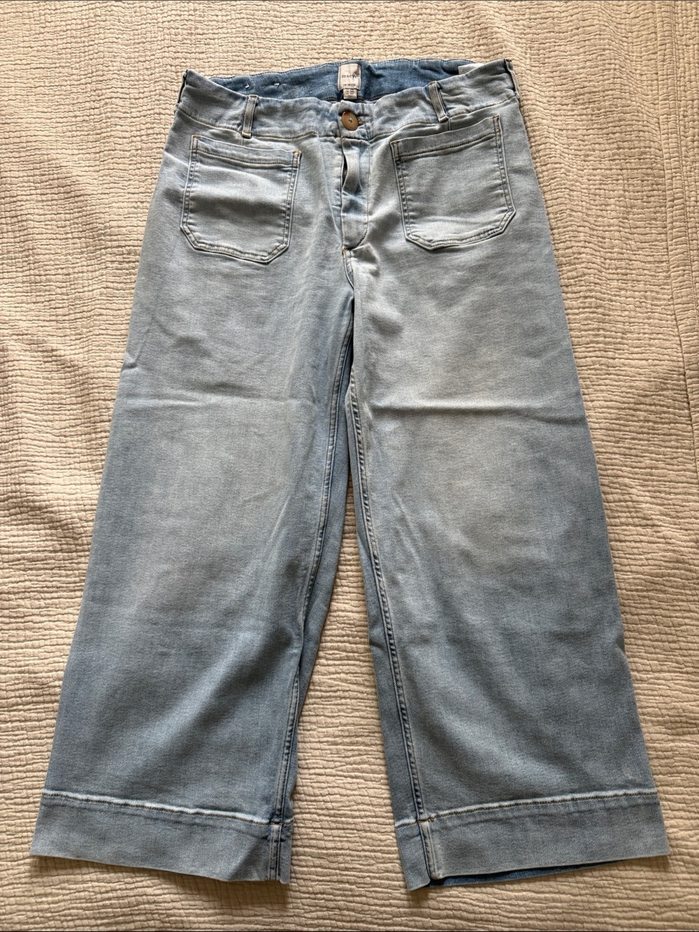 Maeve Colette Pant, Light Blue Wide-Leg Jean
